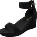 DREAM PAIRS Women's Open Toe Buckle Ankle Strap Platform Wedge Sandals Summer Shoes, Size 10 