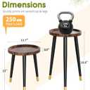 Plant Stand Indoor 2 Pack, Wood Mid Century Indoor Plant Stand, Tall Plant Stands for Flower Pot, Modern Plant Table, Small Side End Table With Raised Design, Walnut, 11.7"x18.8" & 11.7"x13"