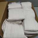 MIULEE Pinch Pleated Thick Linen Curtains 90 Inches 4 Panels Set Ivory Cream Back Tab Memory Trained Pinch Pleat Semi Sheer Light Filtering Privacy Curtains Window Drapes for Living Room Bedroom Birch, 40"W x 90"L