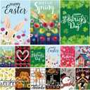 Seasonal Garden Flags Set of 12 Double Sided 12 x 18 Inch Yard Flag, Small Garden Flags for Outside, Christmas Halloween Easter Valentine's Day, Spring Summer Fall Winter Holiday Decor for All Seasons