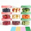 2 x METAPACK 9 Pack 4 oz Food Storage Containers with Twist Lids, BPA-Free Plastic Portion Cups with Labels, Reusable Snack Containers for Sauces, Dips, Meal Prep, Microwave Dishwasher Freezer Safe