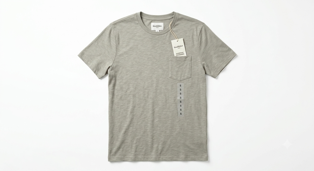 Goodfellow & Co Men's Short Sleeve Crewneck Pocket T-Shirt, Grey, S