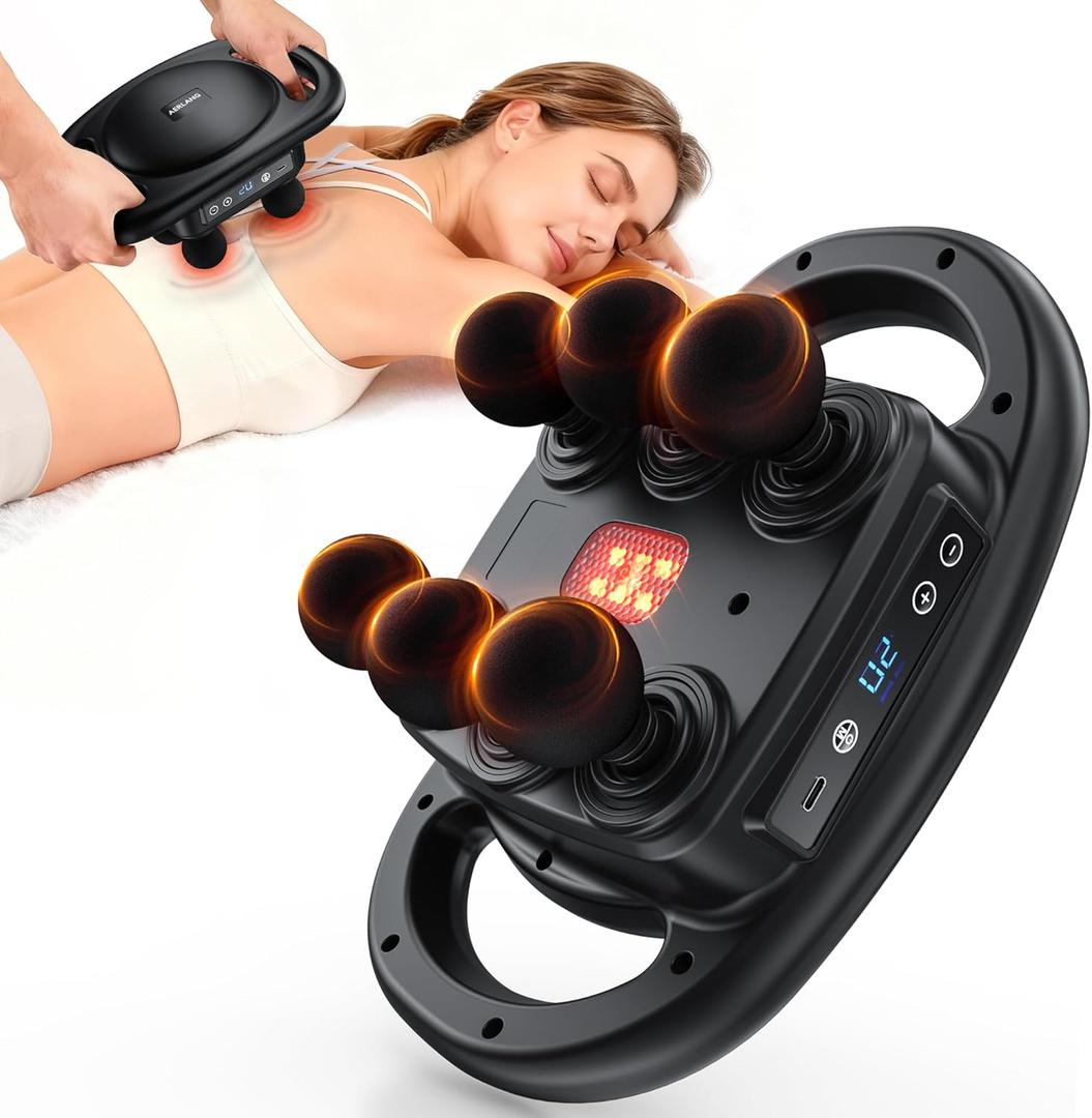 AERLANG Massage Gun Deep Tissue Muscle Massager,Back Massager For Pain Relief,Percussion Multi-Head Massage Gun Tool Handheld Messager With 9 Levels & 4 Modes Gifts For Him Her Dad Mom