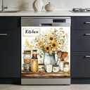 Dishwasher Magnet Cover, 23" x 26" Reusable Kitchen Appliance Decor