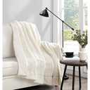 Vince Camuto Soft Faux Rabbit Fur Ivory 60x70 Throw in Gift Box