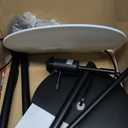 GLOBE Electric 67525 Avellino 66" Floor Lamp, Matte Black, White Linen Shade, Stepless Rotary Dimmer Switch on Socket