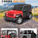 Waterproof Cab Covers Fit for Wrangler 2007-2025 JK JL 2 Door, Scratchproof Inner Cotton Car Cover with Driver Door Zipper Windproof Straps All Weather UV Protection