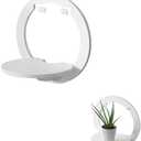 Saycker Small Floating Shelf,Universal Adhesive Small Shelves,Wall Mount Holder for Security Cameras,Baby Monitors,Speakers,Non Drilling,Wall Décor for Plants,Books and More,1Pc(Round)