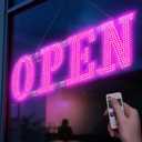 30" x 10" Large LED Open Signs with Remote Control 14 Modes Dimmable Open Sign for Business Window Stores Retail and Restaurant Pink