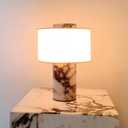 BSOD Marble Lamp, Stone Table Lamps Rechargeable Modern Decorative Touch Dimmable Cordless Luxury Design Bedside Lamp for Home Decor, Bedroom, Living Room & Office (Rechargeable Calacatta Viola Lamp)