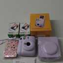 Fujifilm Instax Mini 12 Instant Film Camera Lilac Purple, Fujifilm Instax Mini Twin Pack Instant Film 20 Sheets, Case, Accessory Bundle