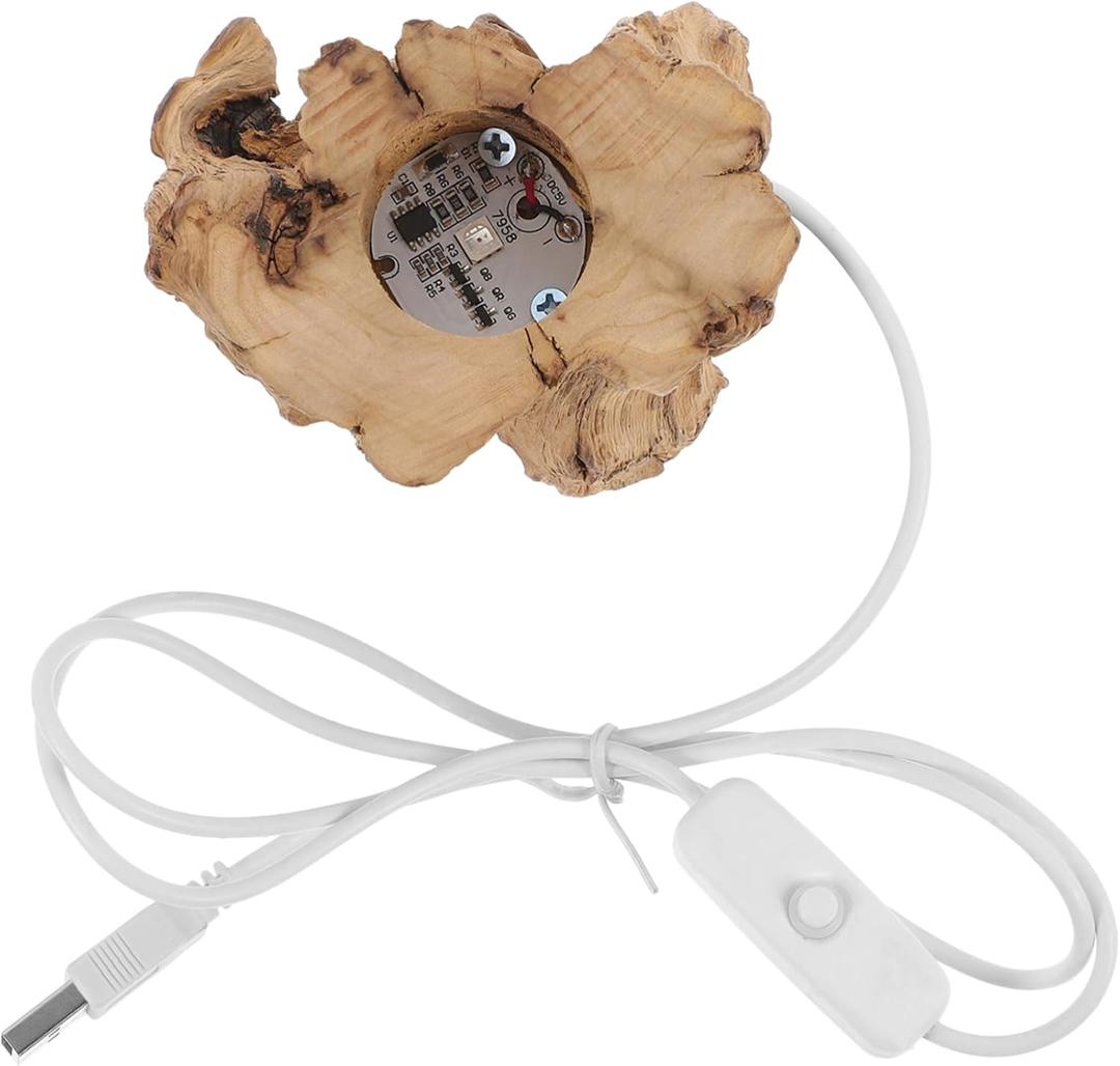 Night Light Base for Crystal Ball Led Wooden Light Stand for Home Office Decor