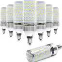 LEDLightsWorld Super Bright E12 LED Corn Bulbs, 16W 1500LM Bulbs, Daylight White 6000K Lights, CRI80+, 120W Incandescent Bulb Equivalent, E12 Base Non-Dimmable LED Lamp, 8 Pack