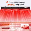 Red Light Therapy for Body, 660nm 850nm Near Infrared Light Therapy Panel, 300 Dual Chip LED Device with 1500W of Power, Ideal for Body, Face, Improve Sleep, Skin Health, Includes Hanging Kit & Handle
