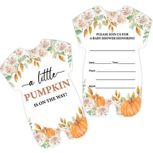 Fall Pumpkin Baby Shower Invitations Floral a Little Pumpkin Is on the Way Baby Shower Invitations Set of 20 Invites with Envelopes