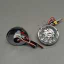 Partsam 2Pcs Glass Watermelon Lights [Patented] Clear Lens Red LED Side Marker Turn Signal Lights with Bezel Replacement for Kenworth Peterbilt Freightliner Truck