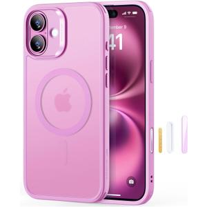 ESR for iPhone 16 PlusCase, Compatible with MagSafe, Shockproof Military-Grade Protection, Magnetic Phone Case for iPhone 16 Plus, Classic Hybrid Case (HaloLock), Frosted Pink