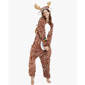 Women Deer Costume Adult Reindeer Onesie Onepiece Pajama
Size S