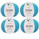 Art of Yarn Denim 55% Cotton,45% Poliacrylic, 4 Skeins Total 200gr (7,055 oz),640m (699 yds),Soft & Smooth Yarn Sport – Fine(2) for Crocheting, Knitting, Amigurumi, Baby Blankets, Baby Garments 99955