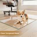 36"x46" Tempered Glass Chair mat for Carpet | Tempered Glass, Round Corner, Desk Floor Mat for Office Chair/Rolling Chair/Hardwood Floor, 6 Anti-Slip Pads