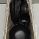 Supernal Wheat Straw Dinnerware Sets,Plates and Bowls Set, Dish Sets for 8, Unbreakable Plate for 8 Dishwasher Safe,Reusable Dinnerware Black-16pcs Plates, 8pcs Bowls, 8pcs Cups. (32pcs)