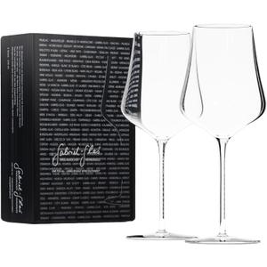 Gabriel-Glas StandArt Crystal Wine Glasses, Set of 2 with Gift Box - Premium, Universal Wine Glass for Red and White Wine - Dishwasher Safe, Lead-Free, 16 oz.