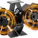 12-Blade Wood Stove Fan Heat Powered Fireplace Fan, Dual Motor Thermoelectric Fan New Designed for Home Wood/Buddy Heater/Gas Stove, Outdoor Auto-adjust Heating Accessories Adjustment