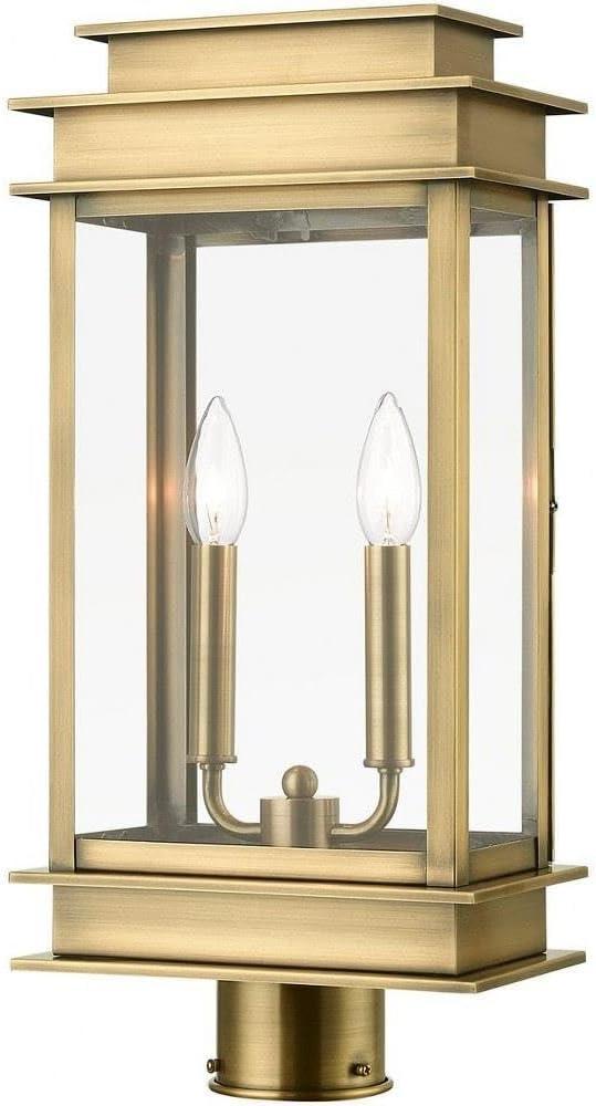 Livex Lighting 2-Light Fixture, Antique Brass, 9.5 x 5.5 x 20.5
