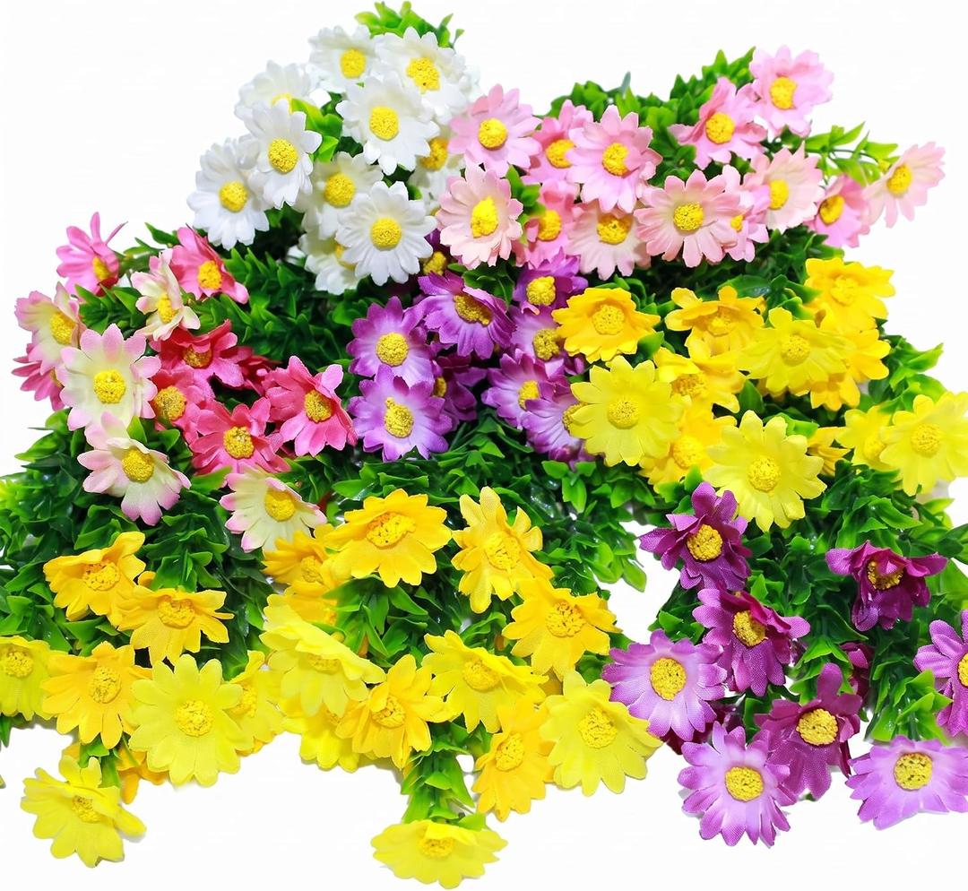 8 Bundles Artificial Daisy Flowers for Planters, Window Box, Garden Decor