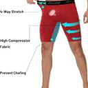 Runhit 2 Pack Mens Compression Shorts with Pockets 9" Performance Spandex Underwear Sport Athletic Workout Running Base Layer (S)