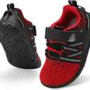 BARERUN Baby Sneakers Toddler Shoes Soft Anti-Slip Sole Newborn First Walkers Infant Toddler Breathable Athletic Running Shoes (7.5-8 Toddler, Black/Red)