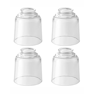 Modern Clear Glass Lampshade 4 Pack2-1/8" Fitter, 4-5/8" Diameter 4-1/2" Height, Replacement Lampshades For Ceiling Fans With LightsFor Living Room Bedroom Kitchen (Clear Glass(A))