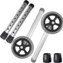 Replacement Walker Legs,Leg Extension for Walkers,5" Universal Wheels 8 Hols and Legs Replacement Kit for Walker W/Glide Tips 1/pr