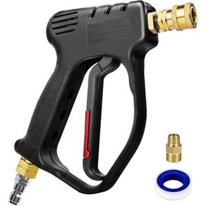 MEKOH Short Pressure Washer Gun, 4000 PSI High Power Washer Spray Gun, 10.5 GPM Foam Gun with 3/8'' Quick Connect, Stubby Pressure Washer Trigger Handle with M22-14mm Adapter for Extension Wand & Hose