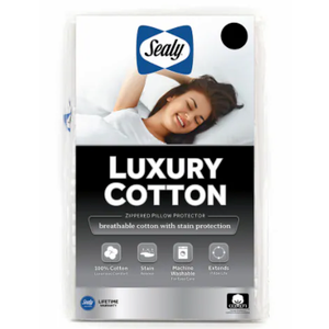Sealy® Luxury Cotton Zippered Pillow Protector Queen - White