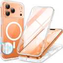 BERFY for iPhone 17 Pro Case, Compatible with MagSafe, Built-in Glass Screen Protector, Camera Protection, Shockproof Full Body Phone case 6.3", Clear