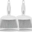 Dust pan, Mini Dustpan and Brush Set, Small Broom and Dustpan Set, Small Hand Broom and dust pan Set, Whisk Broom, Dust pan and Brush for Desk, Table, Home, Kitchen Necessities (Gray 2pcs)