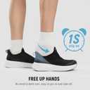 Womens Slip On Walking Shoes Breathable Sneakers for Women Lightweight Casual Shoes (9.5, Black/White)