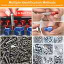 50 Pcs Nut and Bolt Thread Checker - 27 Standard & 23 Metric, Detachable Bolt Size Finder Tool, Screw and Nut Identifier Thread Gauge Especially for Tight Spaces