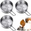3 Pack 1/2 Cup Dog Food Measuring Cup Stainless Steel 1/2 Feeding Scoop Measuring Scoop with Handle for Dog Cat Bird Food