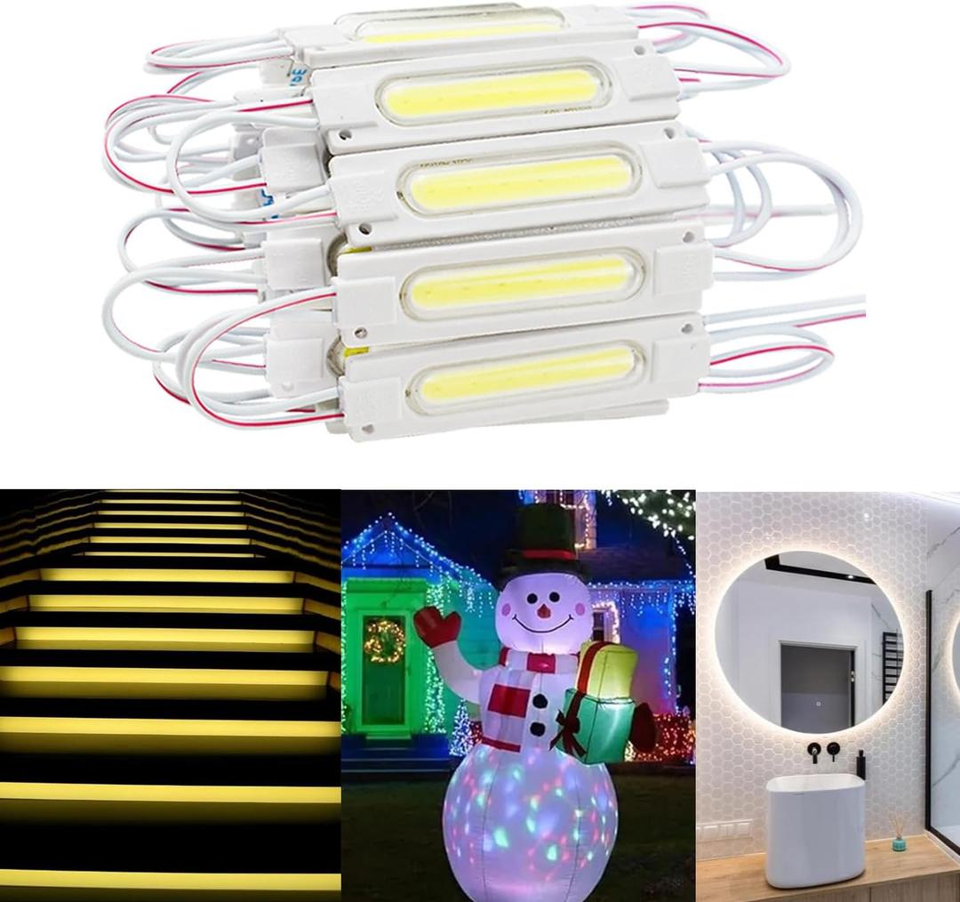 100 pcs LED Module 12V Replacement Lights for Inflatables IP65 Waterproof LED Strip Lighting for Storefront Decorative Sign Advertising (White)