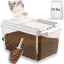 Airtight Pet Food Storage Container with Freshness Compartment, 12–14 lb Dog Food Storage Bin, Double Silicone Seal & Magnetic Flip Lid, Food-Grade PP Container for Dry Food, Cat Food and Treats