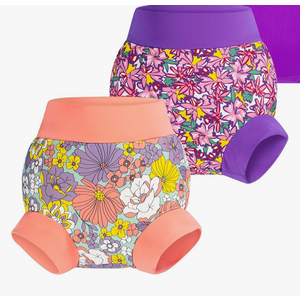 BIG ELEPHANT Baby Swim Diapers 2pcs, Reusable Adjustable Washable Waterproof Swimming Diaper for Boy's and Girl's 6Months - 5 Years