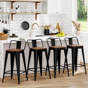 Metal Bar Stool Set of 4 Counter Height Barstools with Wooden SeatMetal Bar Stool Set of 4 Counter Height Barstools with Wooden Seat
Barstools with Back 26", Anti-slip plastic mats on the four feet Height Stools for Ktchen Bar islands Black Industrial Style
Barstools with Back 26", Anti-slip plastic mats on the four feet Height Stools for Ktchen Bar islands Black Industrial Style