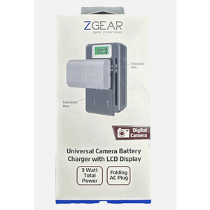 ZGEAR - Universal Camera Battery Charger W/LCD Charge Display