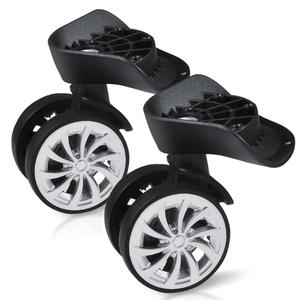Luggage Suitcase Replacement Wheels, 360 Degree Swivel Caster Wheels Black Plastic Travel Luggage Trolley Spare Rotating Wheels for Outdoor Repair Replacement (Pack of 2)