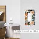 Mid Century Boho Floral Light Switch Cover 1 Gang Wall Plate Single Decorator Rocker Switch Plate Covers, Tropical Leaves Decorative Outlet Cover, 4.50 x 2.76 Inch