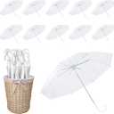 16 Pack Clear Wedding Umbrellas Bulk  Transparent Umbrellas with J Hook Handle, Windproof Stick Canopy for Bride Groom Photography, Outdoor Events, Party Dcor