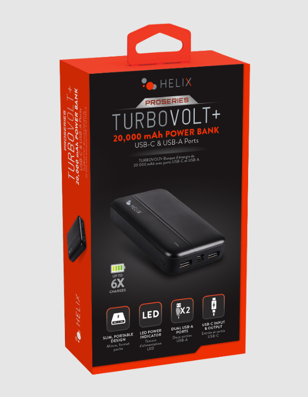 Helix Turbovolt + 20000 mAh Power Bank