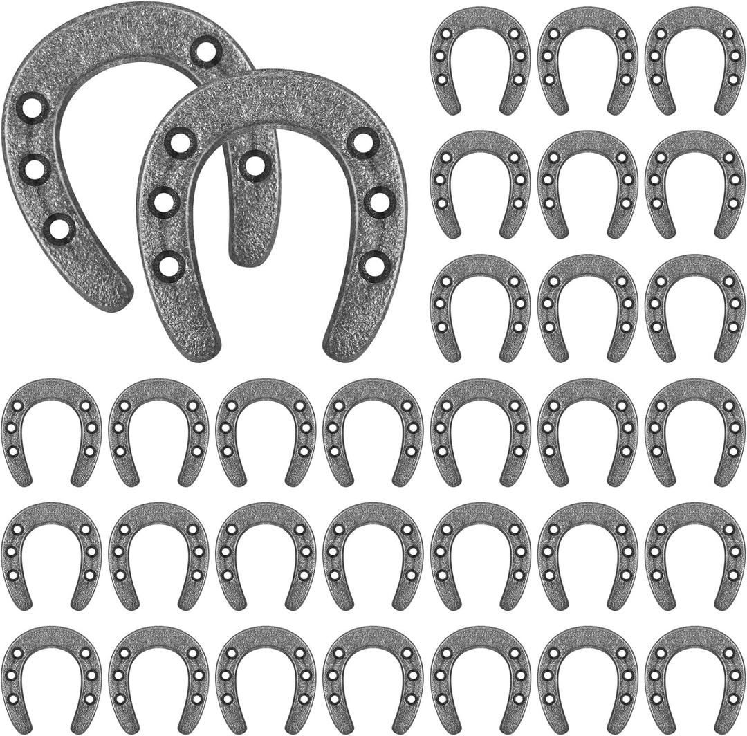 Gisafai Pack 1.77 x 2 Inch Cast Iron Horseshoe for Crafts or Decor Western Theme Wall Decor Mini Older Iron Horseshoes for Wall Hung Durable Horseshoe for Good Lucky Party Favor Decoration